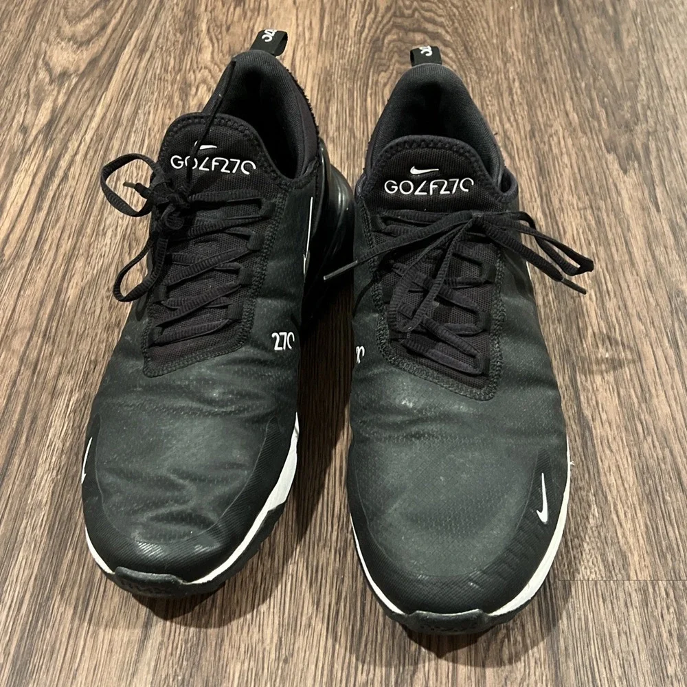 Nike Air Max 270 G Golf Shoes Color Black White Men's Size 12